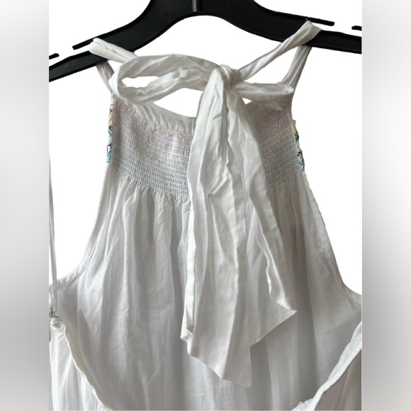 J. Crew NWT cotton halter maxi dress with rainbow stitching in white, small ✨ - Picture 4 of 11